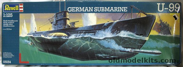 Revell 1/125 German Submarine U-99 - U-Boat Type VIIB, 05054 plastic model kit